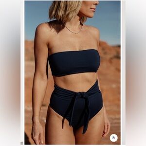 Baltic Born Milos High Waist Bikini Bottom and Strapless Bikini Top Medium